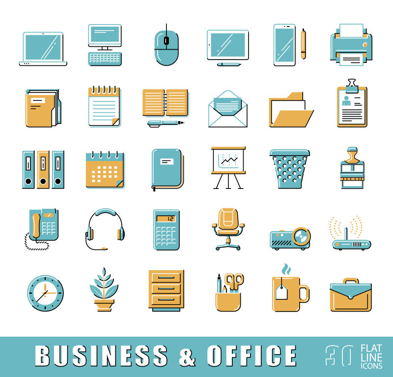 商業(yè)辦公用品插圖矢量設(shè)計(jì) 提升企業(yè)視覺(jué)形象的關(guān)鍵元素